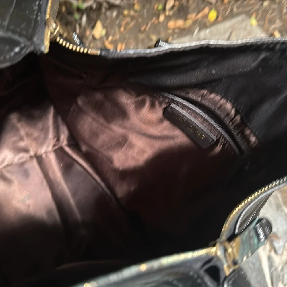 YveSaintLaurent Brown Pattern Leather Downtown Bag - Picture 13 of 14